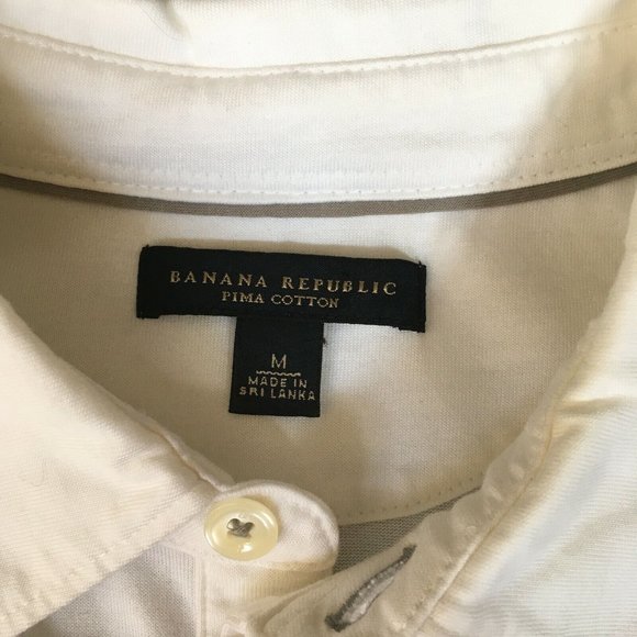 #69 Banana Republic Pima Cotton Polo Golf Shirt Men's M Short Sleeve Collared - Picture 4 of 6